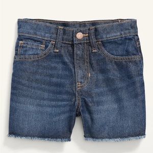 NWT Girls High-Waisted Frayed-Hem Jean Shorts